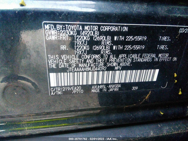 2021 Toyota Venza, VIN: JTEAAAAH8MJ044092