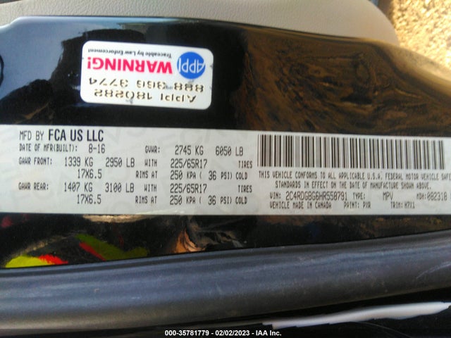 Dodge Grand Caravan Se 2017 2C4RDGBG6HR558791 Image 9