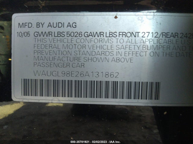 Audi S4 2006 WAUGL98E26A131862 Image 10