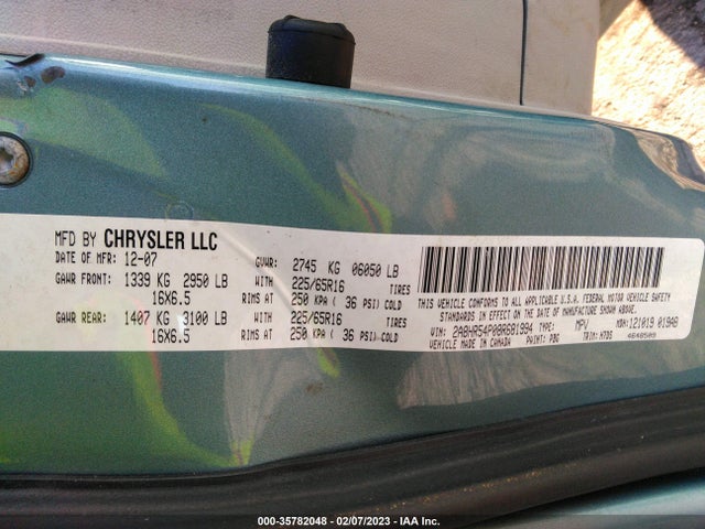 2A8HR54P08R681994 Chrysler Town & Country Touring
