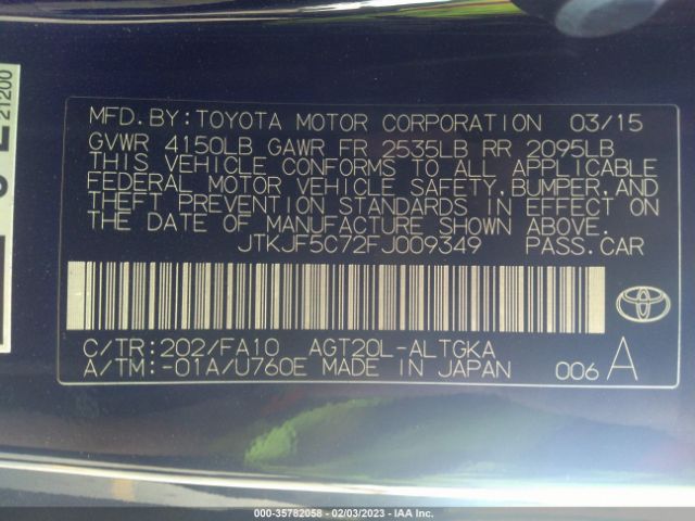 JTKJF5C72FJ009349 Scion TC
