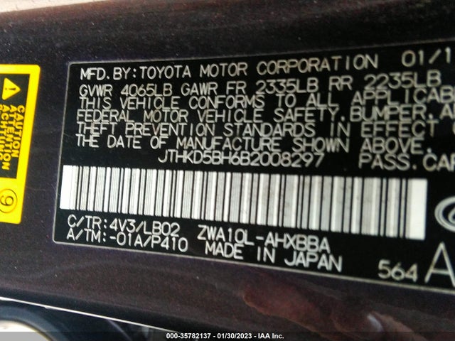 JTHKD5BH6B2008297 Lexus CT 200H