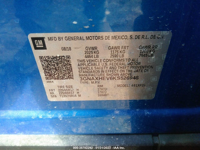 Chevrolet EQUINOX LS 2019 3GNAXHEV6KS526946 Image 9
