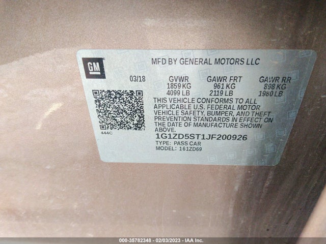 Chevrolet MALIBU LT 2018 1G1ZD5ST1JF200926 Image 10