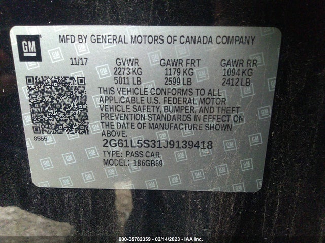 2G61L5S31J9139418 Cadillac Xts Standard