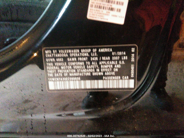 2014 VOLKSWAGEN PASSAT TDI SEL PREMIUM VIN: 1VWCN7A30EC068835