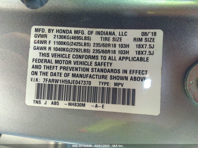 Honda CR-V EX 2018 7FARW1H59JE047370 Image 9