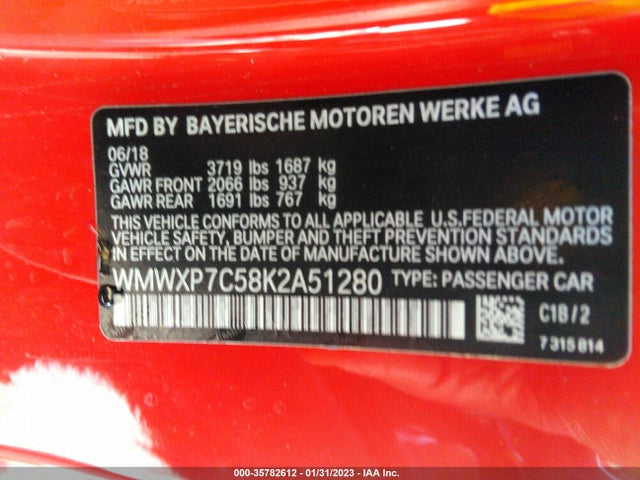 2019 Mini Cooper, VIN: WMWXP7C58K2A51280