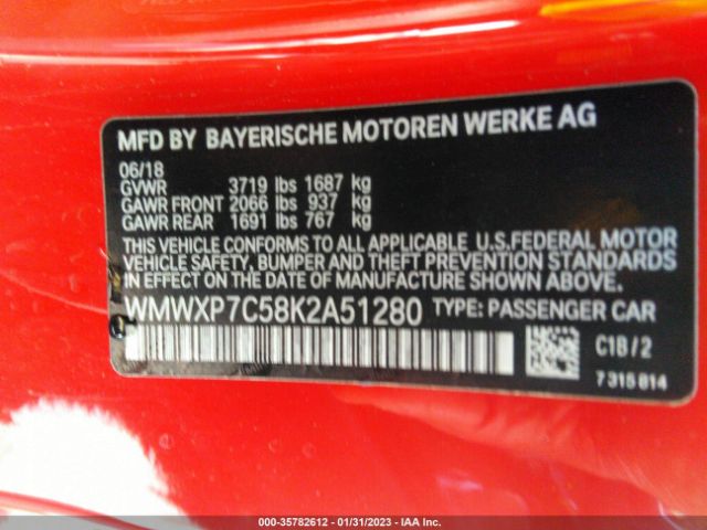 WMWXP7C58K2A51280 Mini Hardtop 2 Door Cooper S