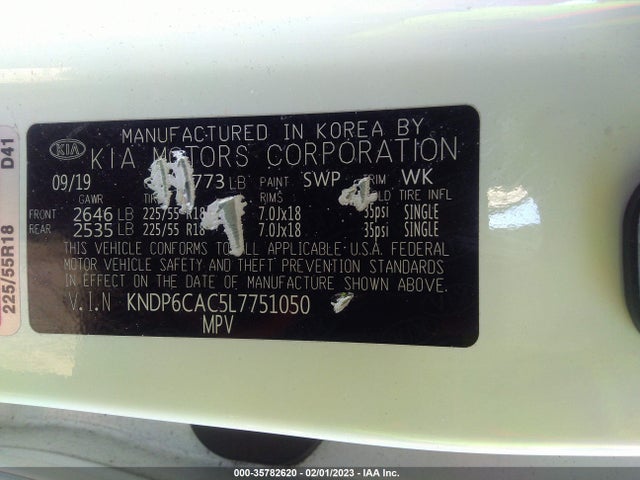 2020 KIA SPORTAGE S VIN: KNDP6CAC5L7751050