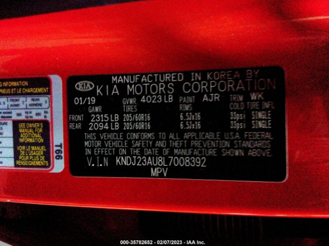 KNDJ23AU8L7008392 KIA SOUL LX