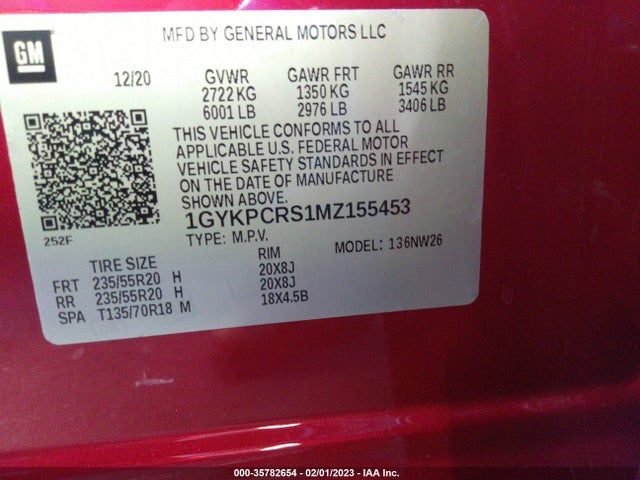 2021 Cadillac XT6, VIN: 1GYKPCRS1MZ155453
