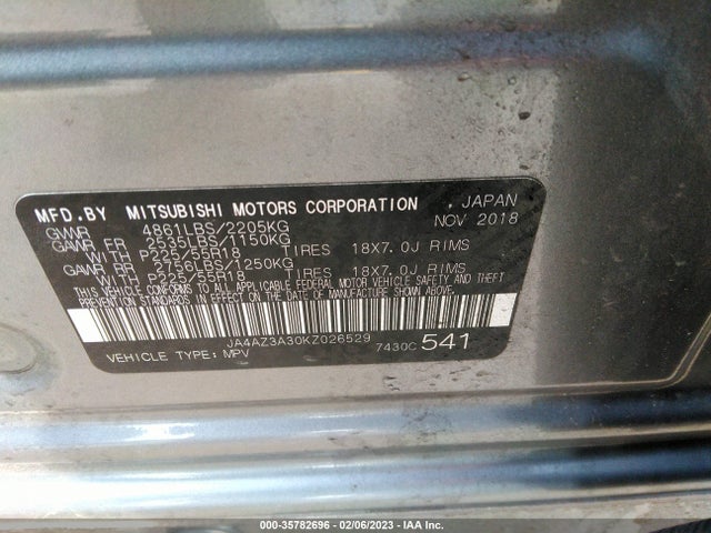 JA4AZ3A30KZ026529 Mitsubishi Outlander Es/se/sel/le