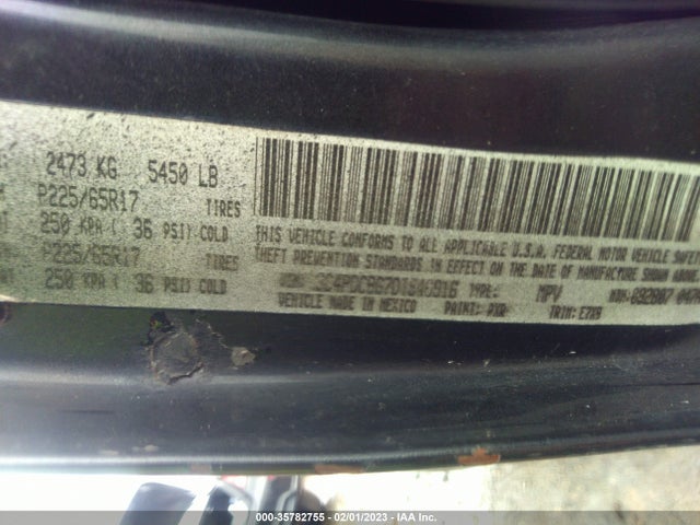 2013 DODGE JOURNEY SXT VIN: 3C4PDCBG7DT546916