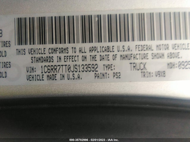 2018 Ram 1500, VIN: 1C6RR7TT0JS133592