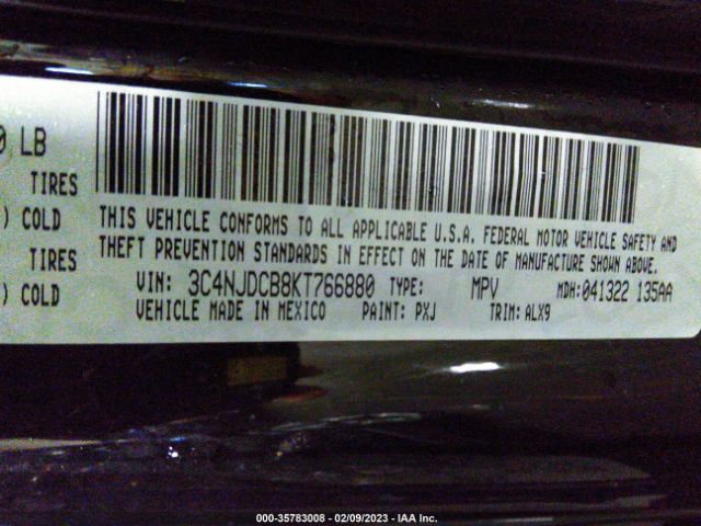 3C4NJDCB8KT766880 Jeep Compass Limited