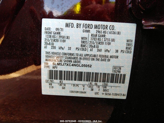 2022 Lincoln Aviator, VIN: 5LM5J7XC4NGL05052