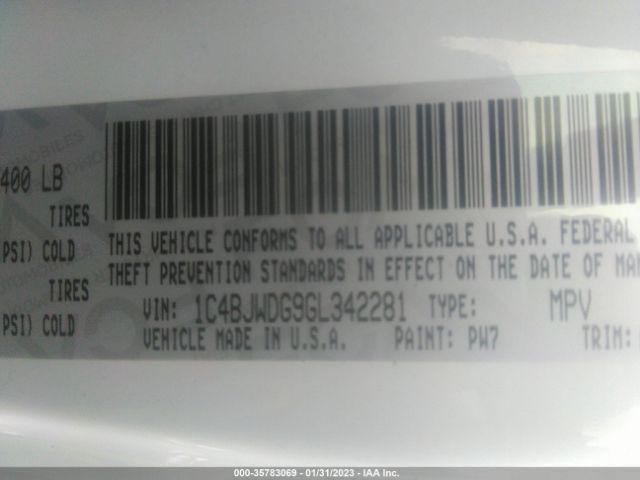 1C4BJWDG9GL342281 Jeep Wrangler Unlimited Sport