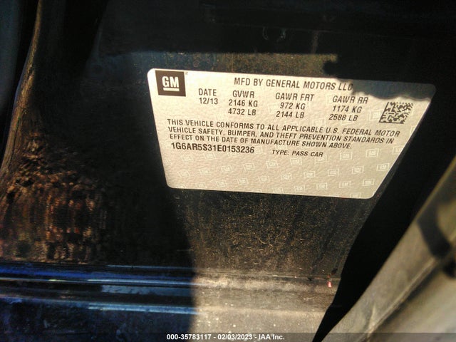1G6AR5S31E0153236 Cadillac Cts Sedan Luxury Rwd
