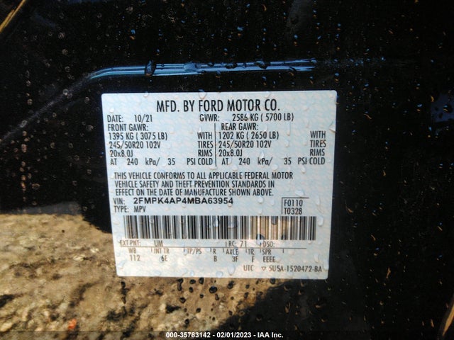 Ford EDGE ST 2021 2FMPK4AP4MBA63954 Image 9