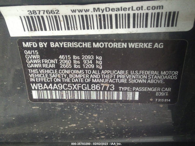BMW 4 Series 428i 2015 WBA4A9C5XFGL86773 Image 9