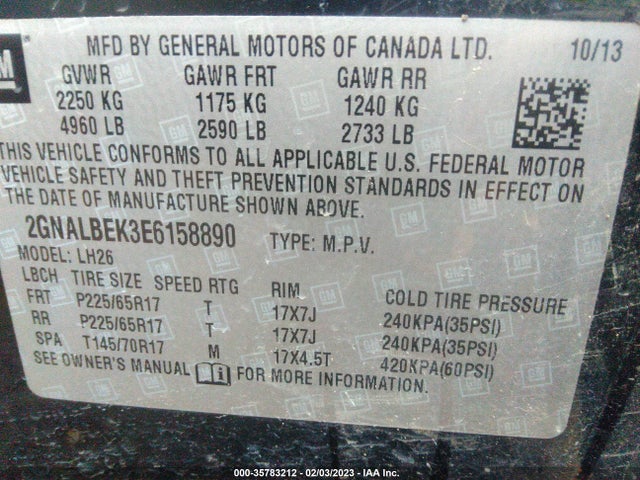 Chevrolet EQUINOX LT 2014 2GNALBEK3E6158890 Image 10