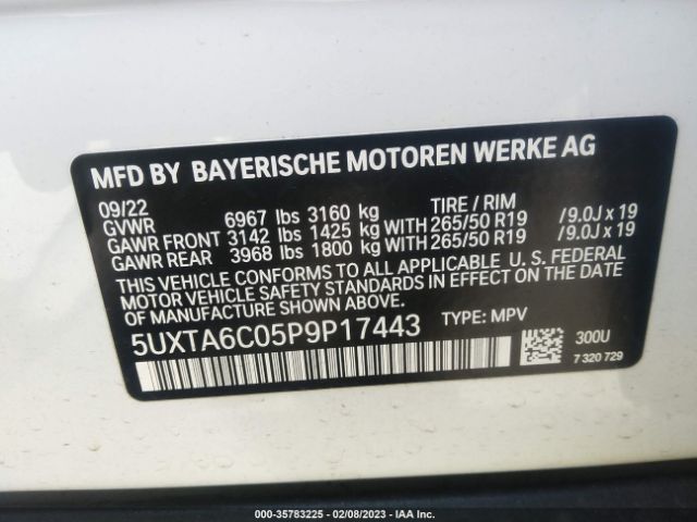 5UXTA6C05P9P17443 BMW X5 Xdrive45e