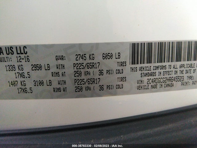 Dodge Grand Caravan Sxt 2017 2C4RDGCG2HR645523 Image 9