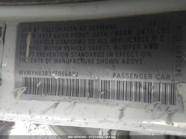 WVWYH63B34E068832 Volkswagen Passat Wagon Glx