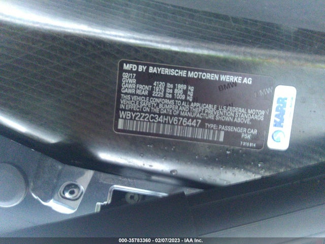 2017 BMW i8, VIN: WBY2Z2C34HV676447