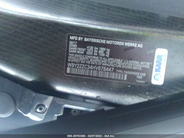 WBY2Z2C34HV676447 BMW I8