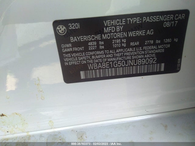 BMW 3 Series 320i 2018 WBA8E1G50JNU89092 Image 11