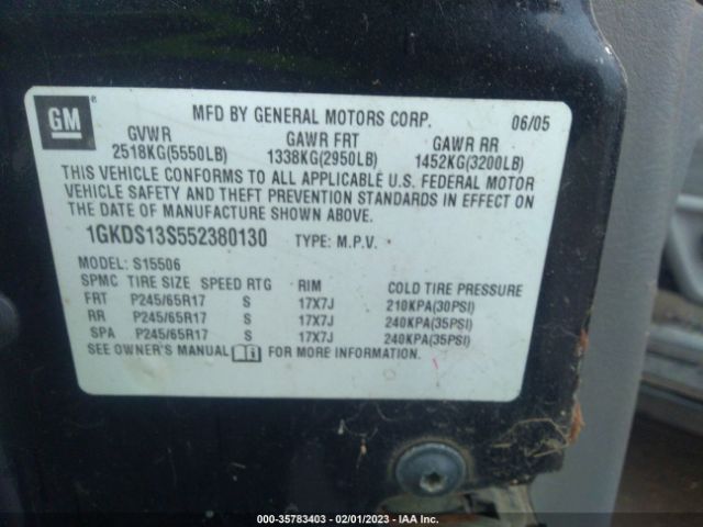 1GKDS13S552380130 GMC Envoy Sle