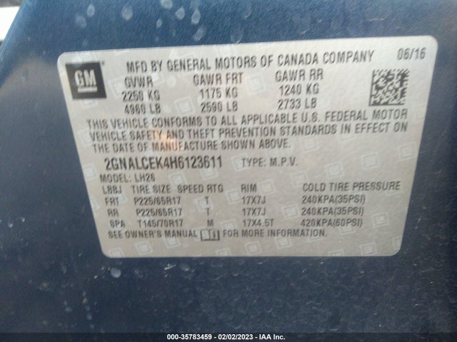 Chevrolet EQUINOX LT 2017 2GNALCEK4H6123611 Image 14