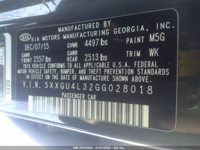5XXGU4L32GG028018 KIA OPTIMA EX