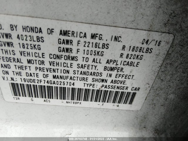Acura Ilx W 2016 19UDE2F74GA025704 Image 9