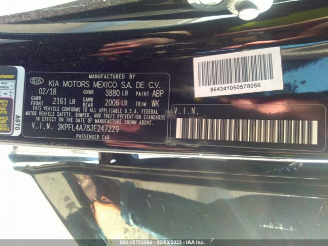 3KPFL4A78JE247229 KIA FORTE S