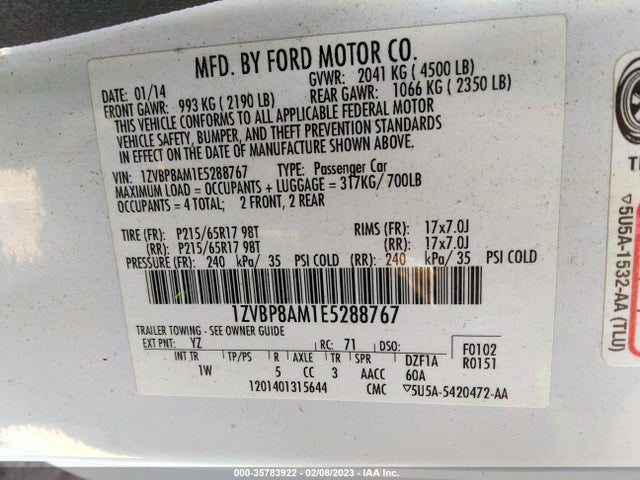 Ford Mustang V6 2014 1ZVBP8AM1E5288767 Image 11