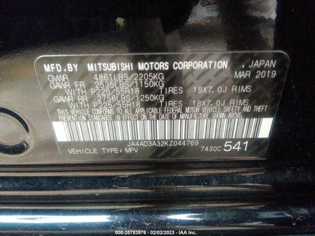 JA4AD3A32KZ044769 Mitsubishi Outlander Se