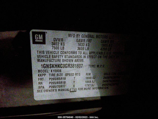 Chevrolet Suburban Lt 2016 1GNSKHKC0GR381807 Image 10