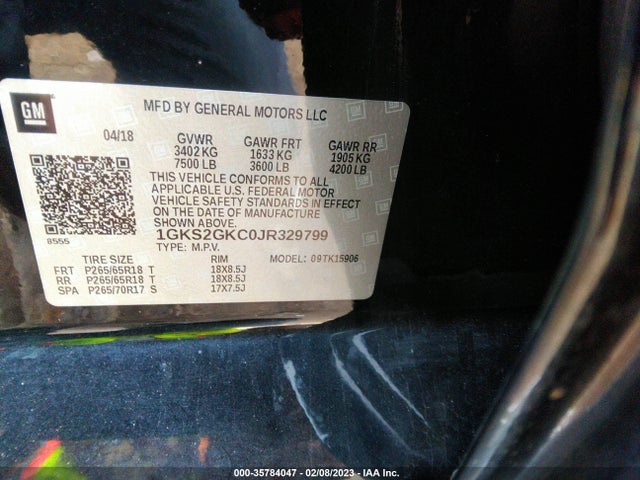 GMC YUKON XL 2018 1GKS2GKC0JR329799 Image 10