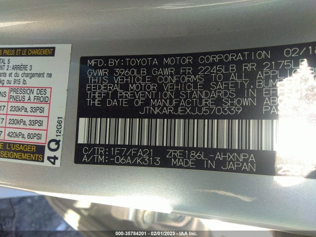 Toyota COROLLA IM 2018 JTNKARJEXJJ570339 Image 9