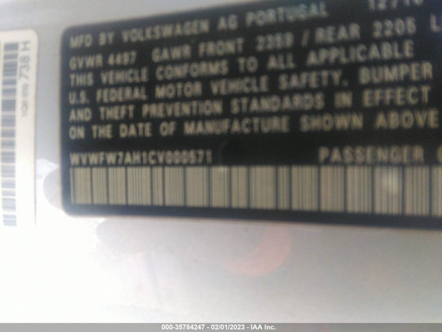 Volkswagen Eos 2012 WVWFW7AH1CV000571 Image 10