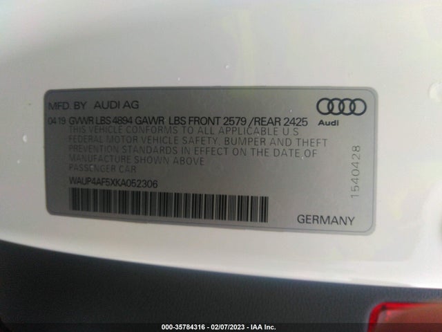 WAUP4AF5XKA052306 Audi S5 Coupe Premium Plus