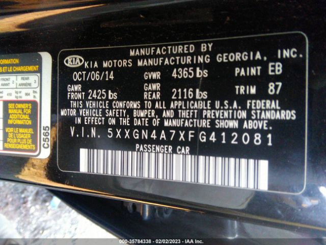 5XXGN4A7XFG412081 KIA OPTIMA EX