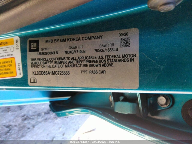 Chevrolet SPARK 1LT 2021 KL8CD6SA1MC723833 Image 9