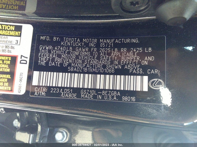 2021 Lexus ES, VIN: 58ADZ1B1XMU101066