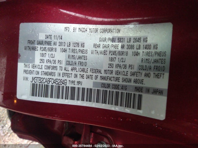2015 Mazda CX-9, VIN: JM3TB2CA8F0452849