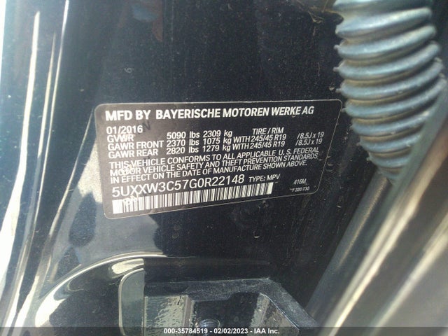 2016 BMW X4, VIN: 5UXXW3C57G0R22148