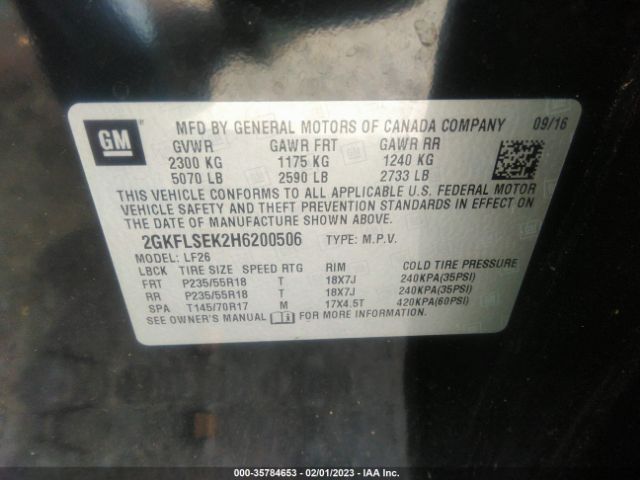 2GKFLSEK2H6200506 GMC Terrain Sle